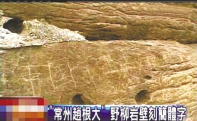 “常州趙根大” 2009年3月27日，臺灣北海岸野柳地質公園巖壁上被刻下“中國常州趙根大”字樣。臺灣媒體將此事報道后，趙根大公開道歉。