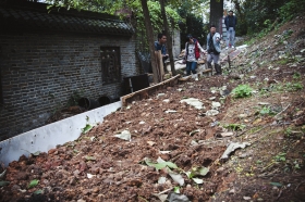 27日，天心區青山祠福王墓附近，小山坡被人開墾成梯田種菜?！　D/實習生蔣麗梅