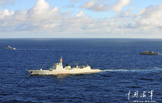 夏威夷“環太平洋-2014”大航拍 首現中國軍艦