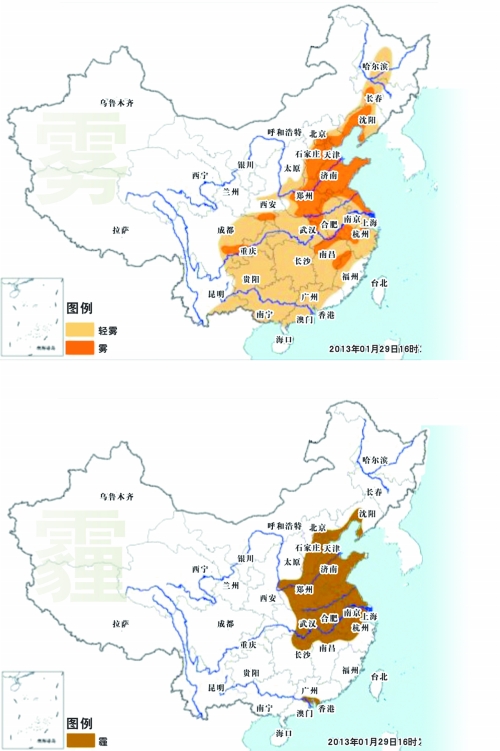 北京、天津、石家莊等屬嚴重污染，鄭州、武漢等屬重度污染