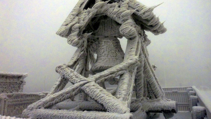 德國山區出現雪后奇景 宛如雕塑藝術